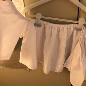 Off the shoulder white top